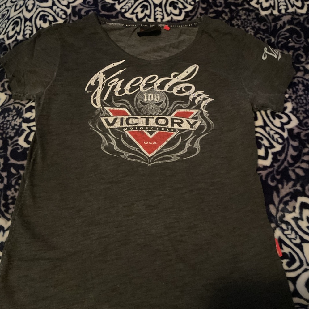 Victory Motorcycle Graphic Tee - Gray